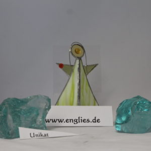 Glas-Engel moosgrün, D 8  Glas-Art-Unikat
